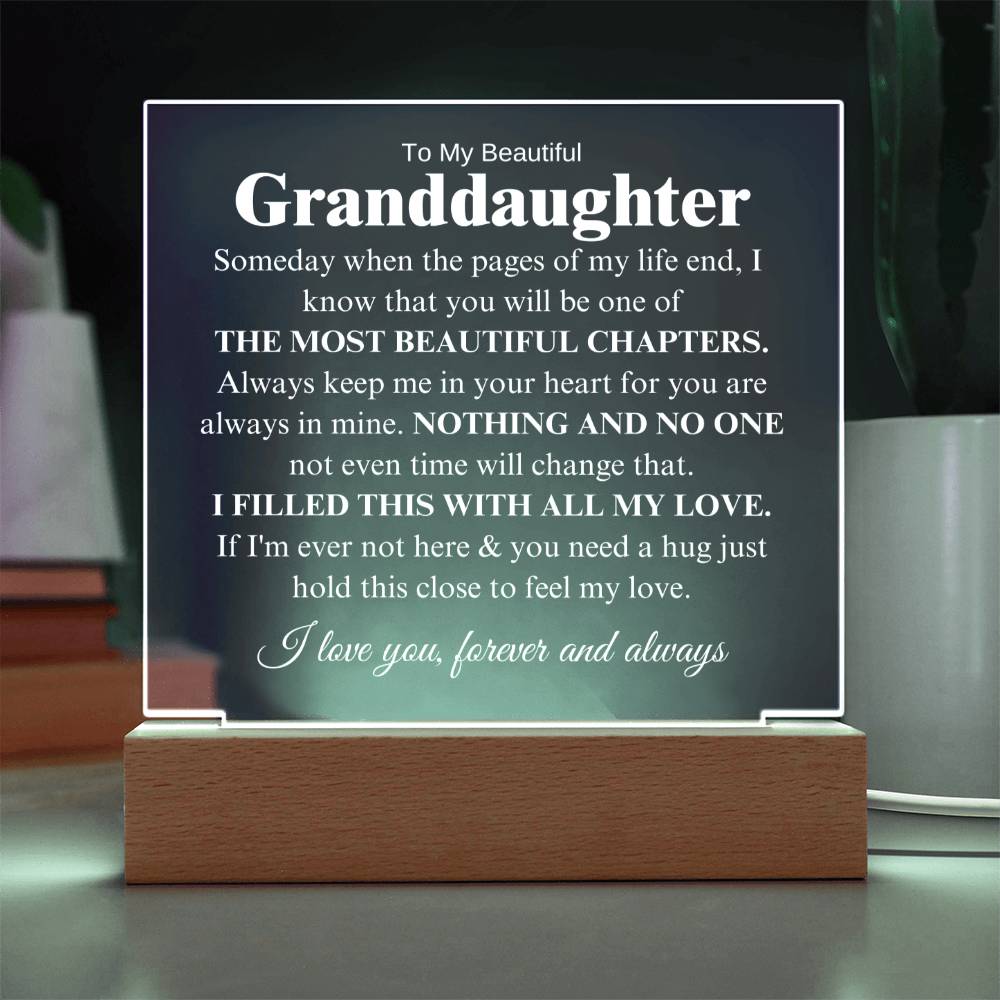 To My Beautiful Granddaughter - I Will Always Love You - Acrylic Lamp