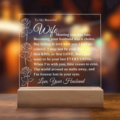 To My Beautiful Wife Becoming Your Husband - Acrylic Plaque