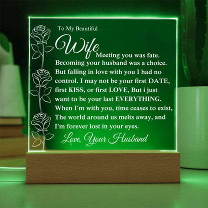 To My Beautiful Wife Becoming Your Husband - Acrylic Plaque