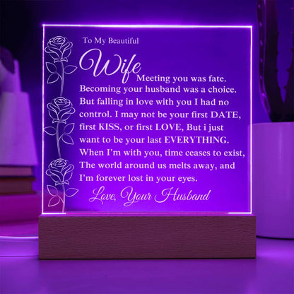 To My Beautiful Wife Becoming Your Husband - Acrylic Plaque