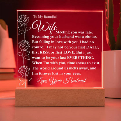 To My Beautiful Wife Becoming Your Husband - Acrylic Plaque