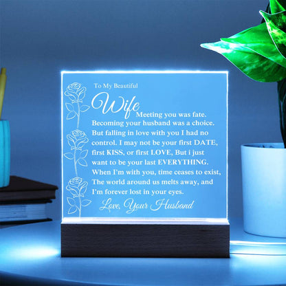 To My Beautiful Wife Becoming Your Husband - Acrylic Plaque