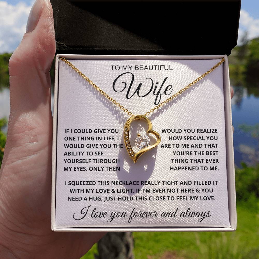To My Beautiful Wife Forever Love Necklace