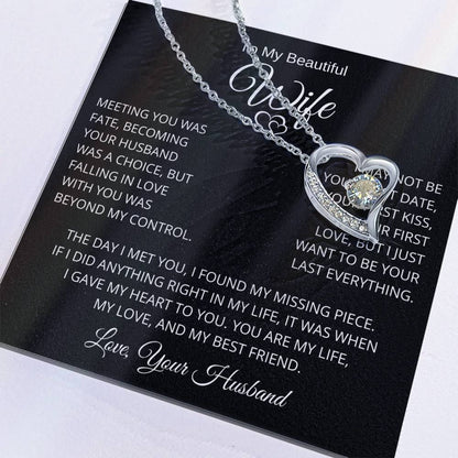 To My Beautiful Wife I Just Want To Be Your Last Everything Forever Love Necklace