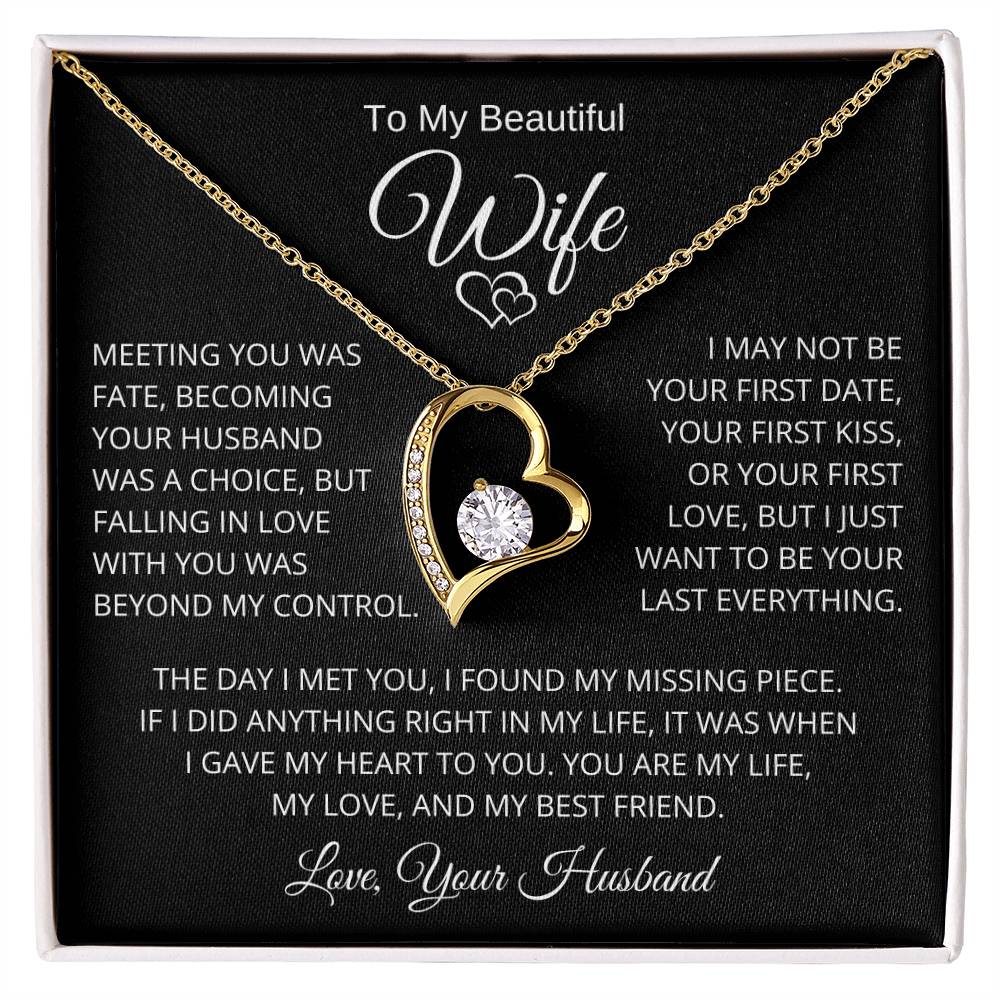 To My Beautiful Wife I Just Want To Be Your Last Everything Forever Love Necklace