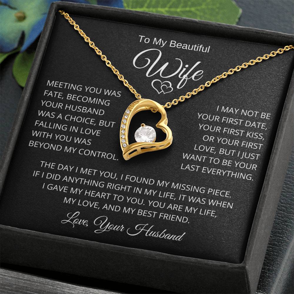 To My Beautiful Wife I Just Want To Be Your Last Everything Forever Love Necklace