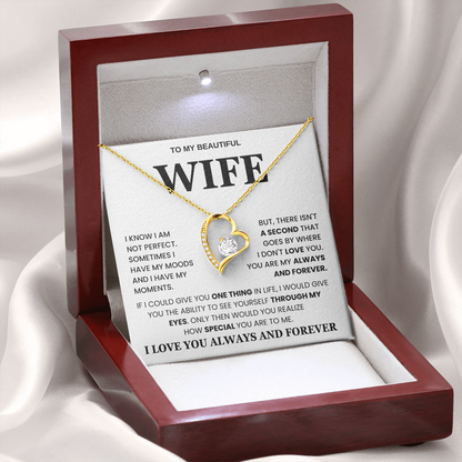 To My Beautiful Wife - I Love Your Always and Forever Love Necklace Gift Set
