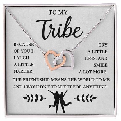 To My Bestie - Interlocking Heart Necklace Gift Set