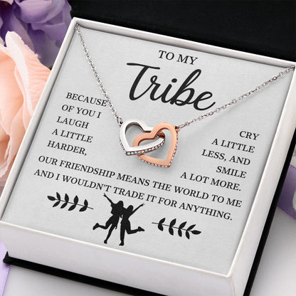 To My Bestie - Interlocking Heart Necklace Gift Set