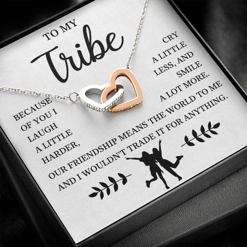 To My Bestie - Interlocking Heart Necklace Gift Set