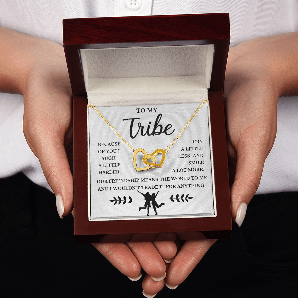 To My Bestie - Interlocking Heart Necklace Gift Set