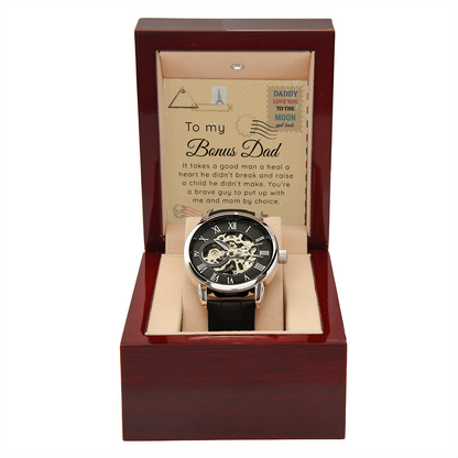 To My Bonus Dad - I'm Thankful every day - Watch Gift Set