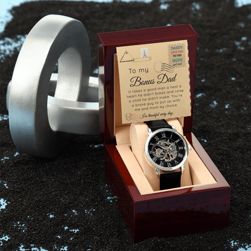 To My Bonus Dad - I'm Thankful every day - Watch Gift Set