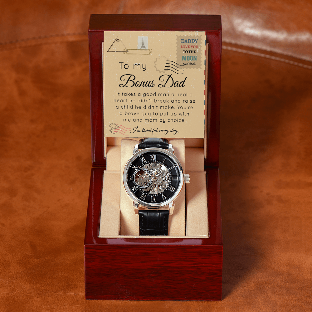 To My Bonus Dad - I'm Thankful every day - Watch Gift Set