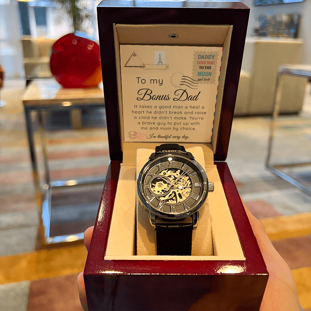 To My Bonus Dad - I'm Thankful every day - Watch Gift Set
