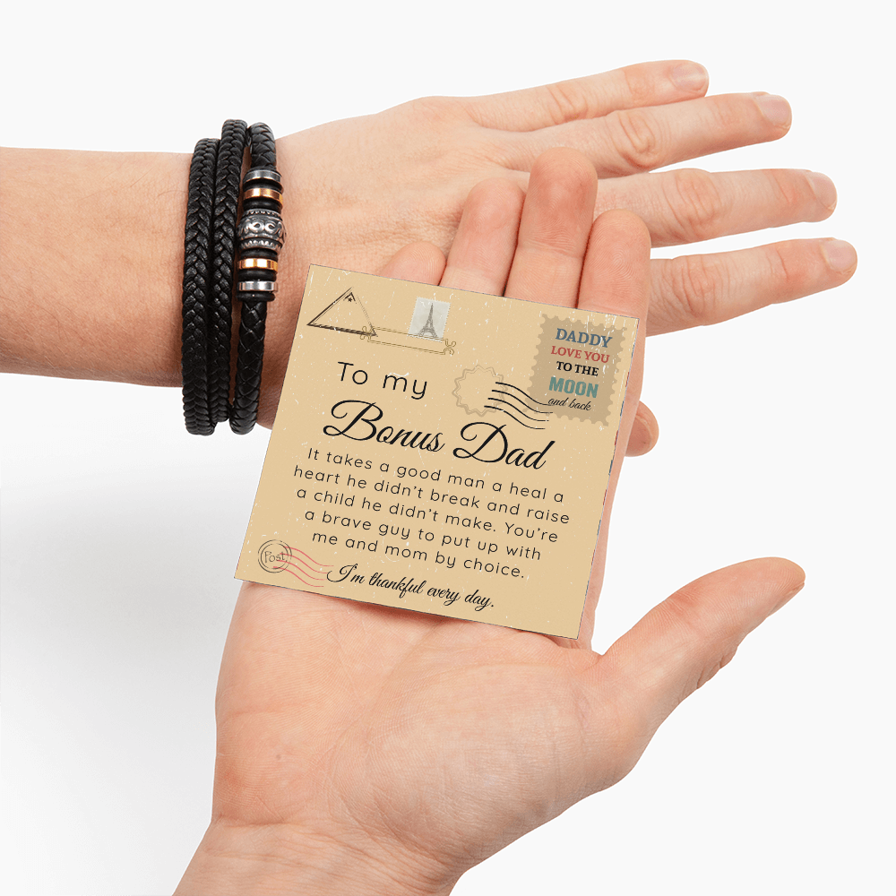 To My Bonus Dad - Love You Forever Bracelet Gift Set