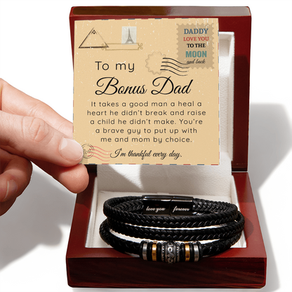 To My Bonus Dad - Love You Forever Bracelet Gift Set