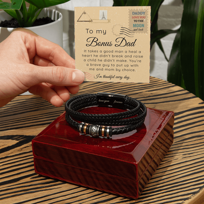 To My Bonus Dad - Love You Forever Bracelet Gift Set