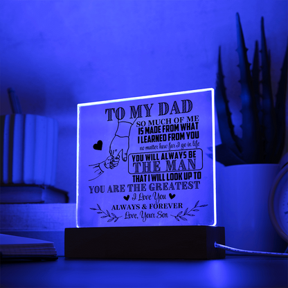 To My Dad From Son LED Acrylic Gift Set