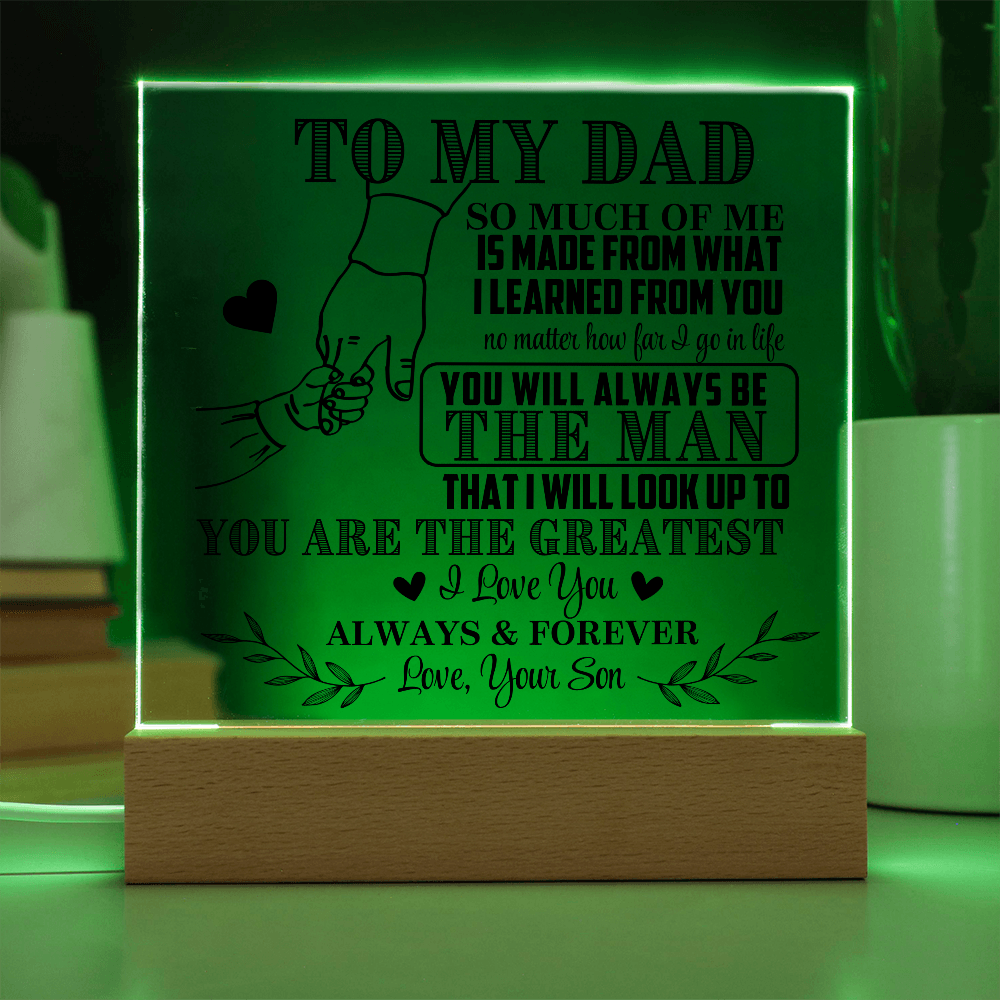 To My Dad From Son LED Acrylic Gift Set