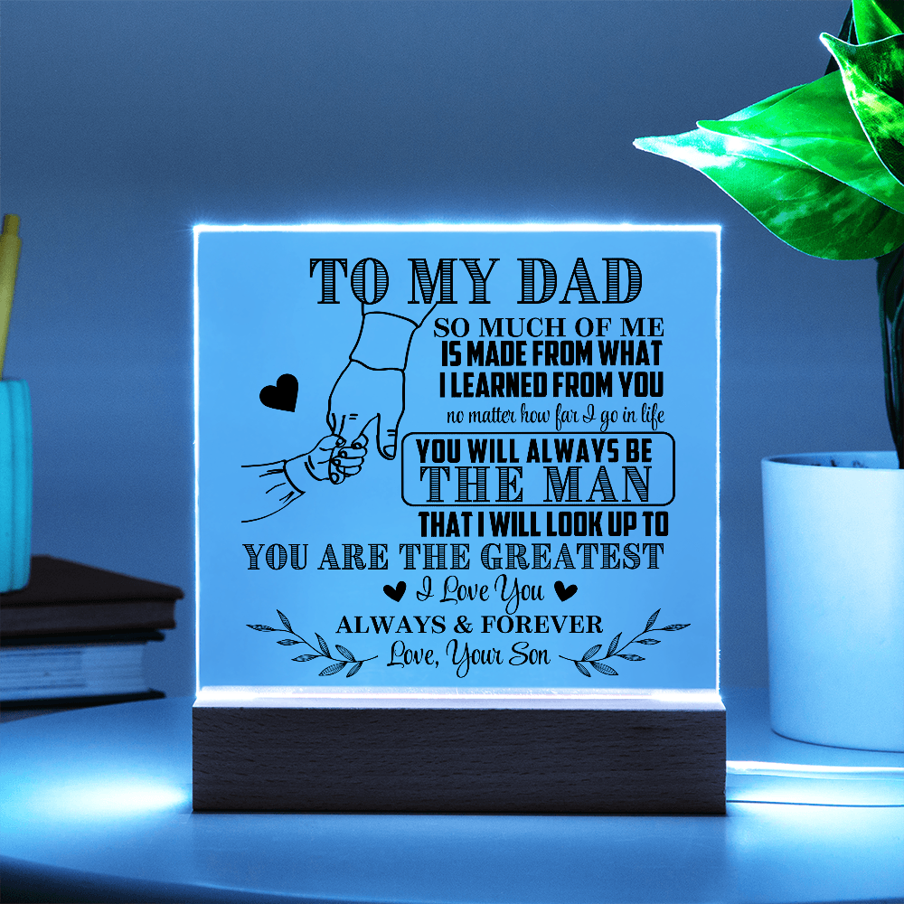 To My Dad From Son LED Acrylic Gift Set