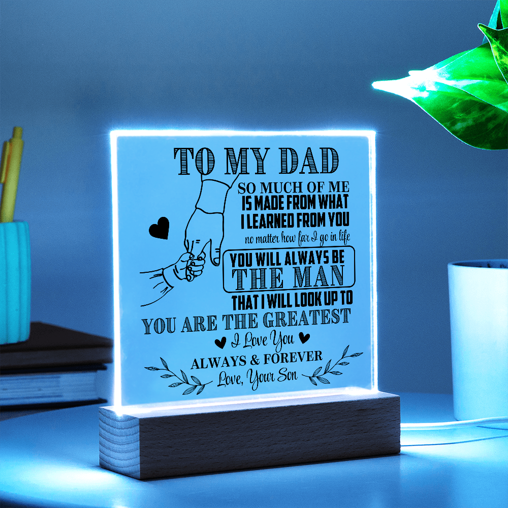 To My Dad From Son LED Acrylic Gift Set