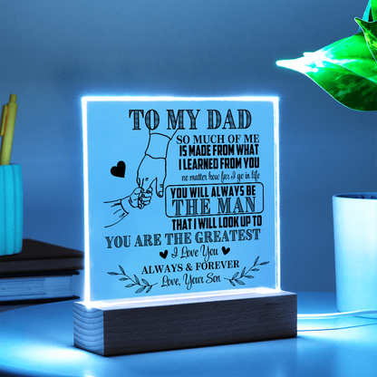 To My Dad From Son LED Acrylic Gift Set