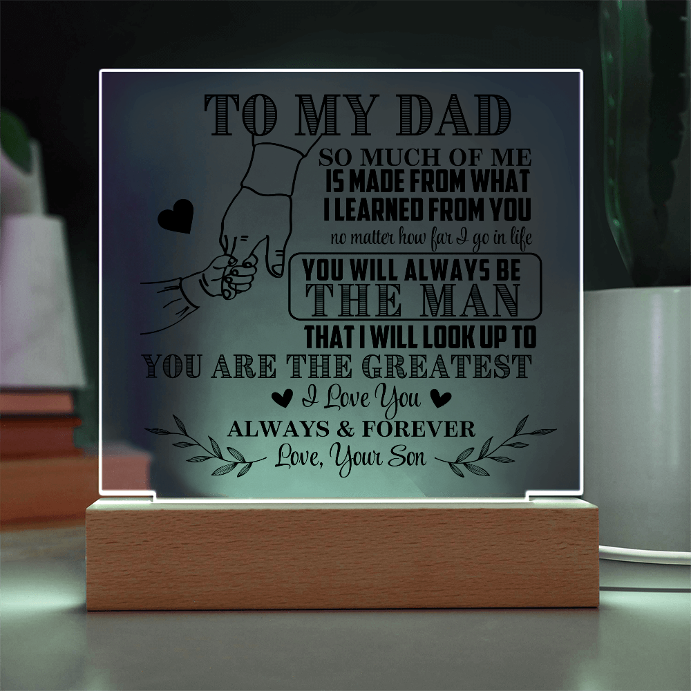 To My Dad From Son LED Acrylic Gift Set