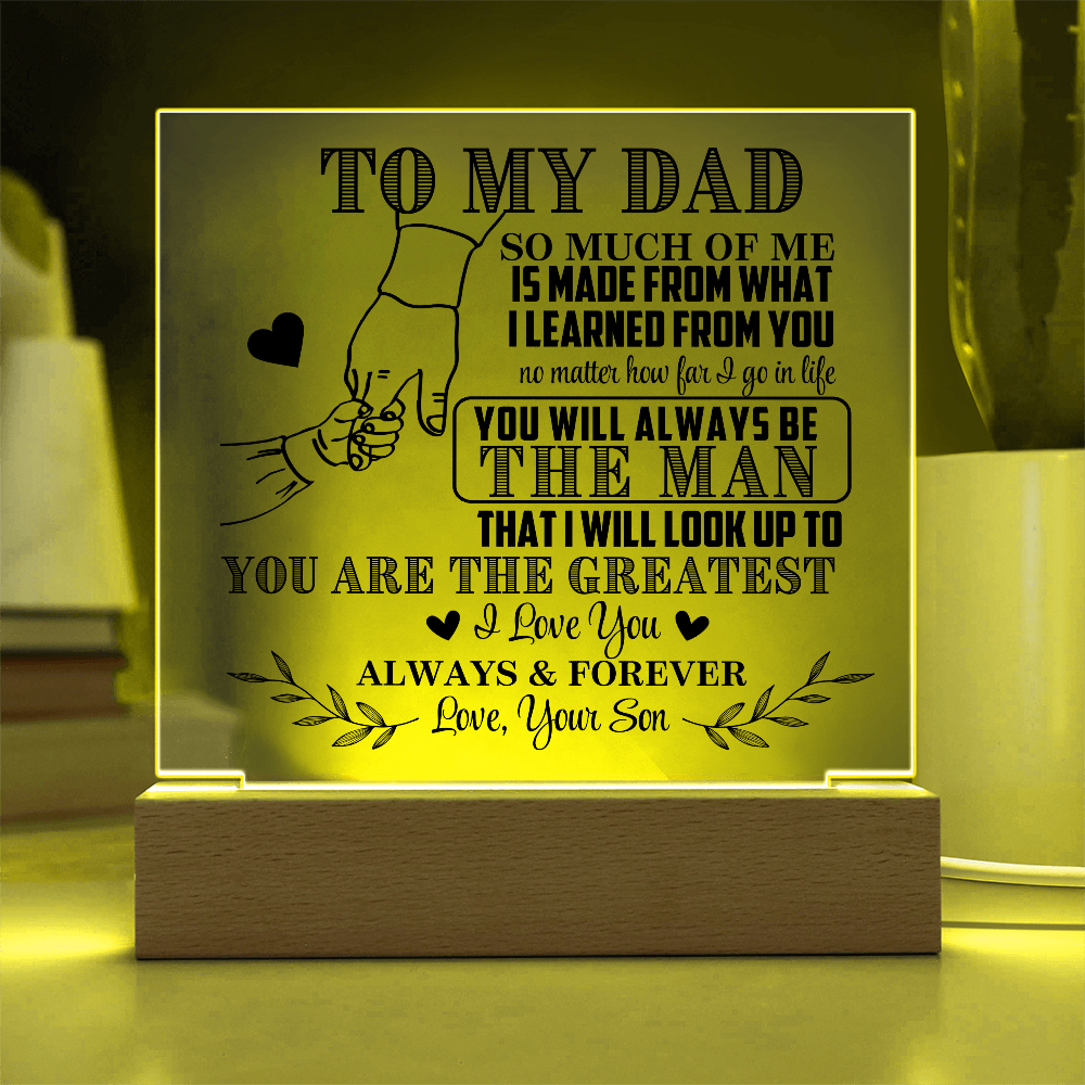 To My Dad From Son LED Acrylic Gift Set