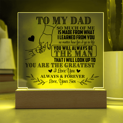 To My Dad From Son LED Acrylic Gift Set