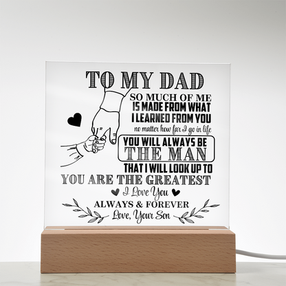 To My Dad From Son LED Acrylic Gift Set