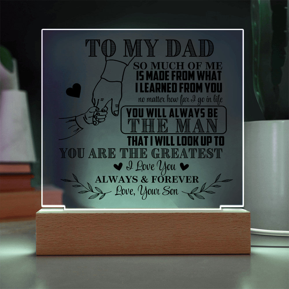 To My Dad From Son LED Acrylic Gift Set