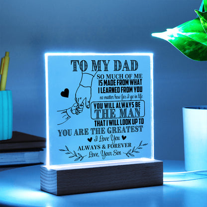 To My Dad From Son LED Acrylic Gift Set