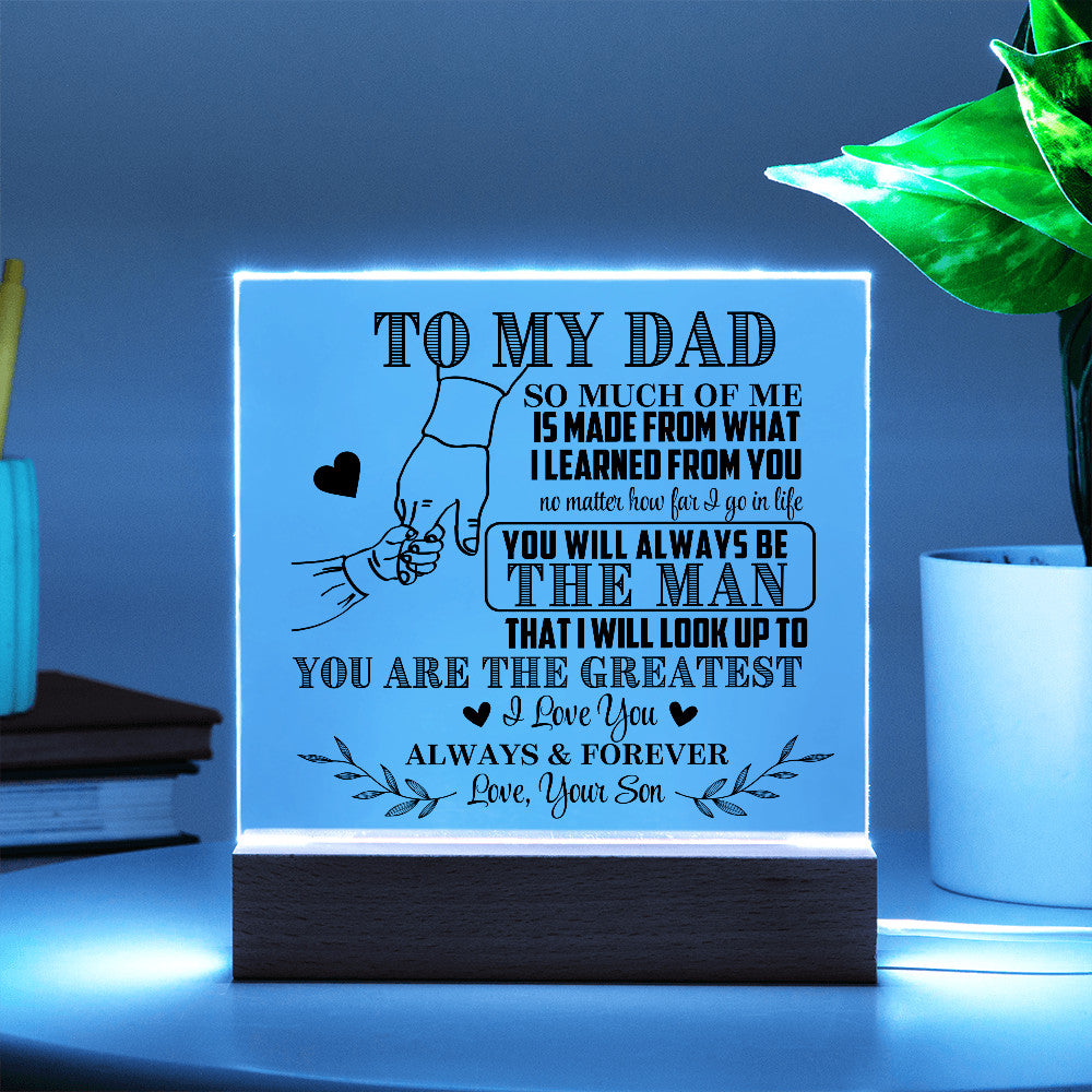 To My Dad From Son LED Acrylic Gift Set
