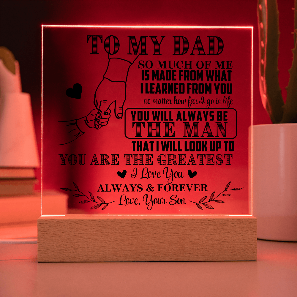 To My Dad From Son LED Acrylic Gift Set