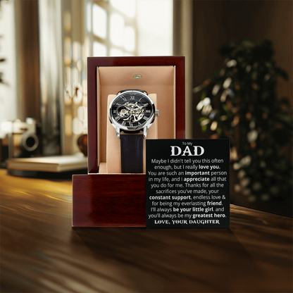 To My Dad - I Really Love You - Openwork Watch