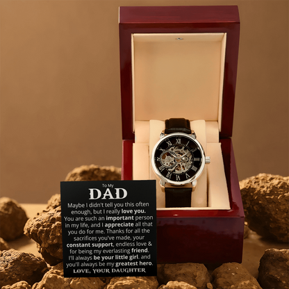 To My Dad - I Really Love You - Openwork Watch