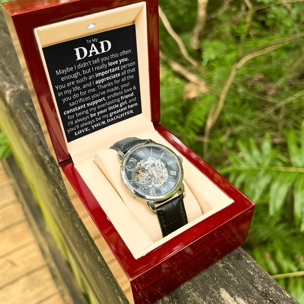 To My Dad - I Really Love You - Openwork Watch