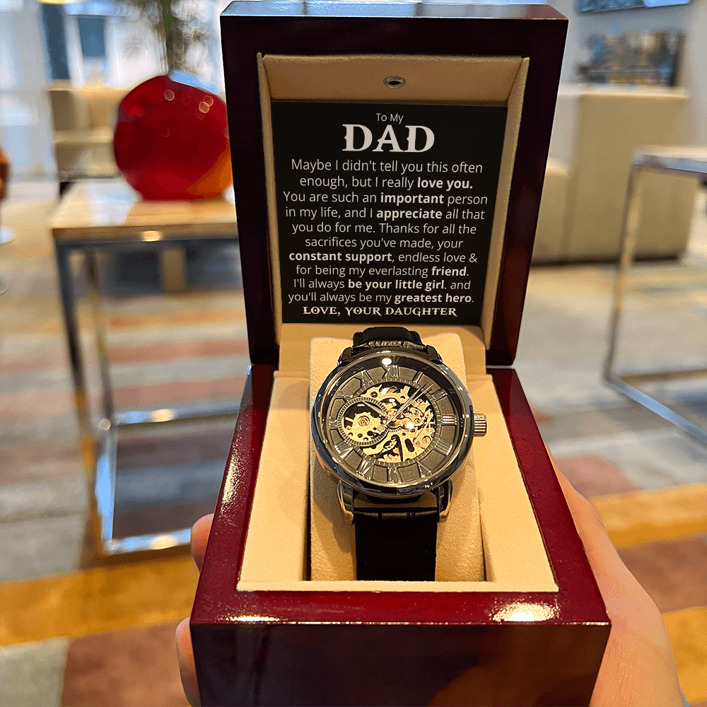 To My Dad - I Really Love You - Openwork Watch