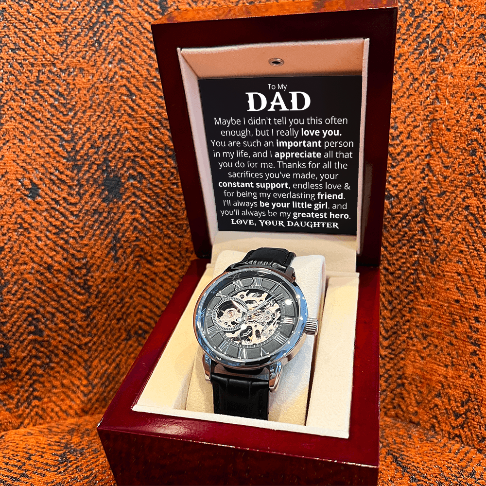 To My Dad - I Really Love You - Openwork Watch