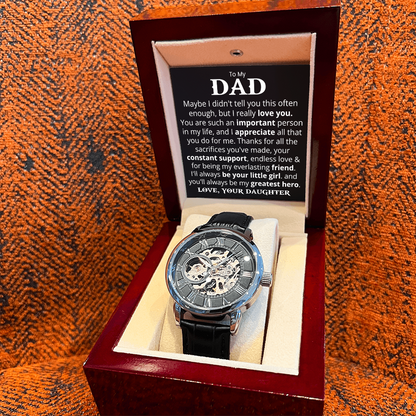 To My Dad - I Really Love You - Openwork Watch