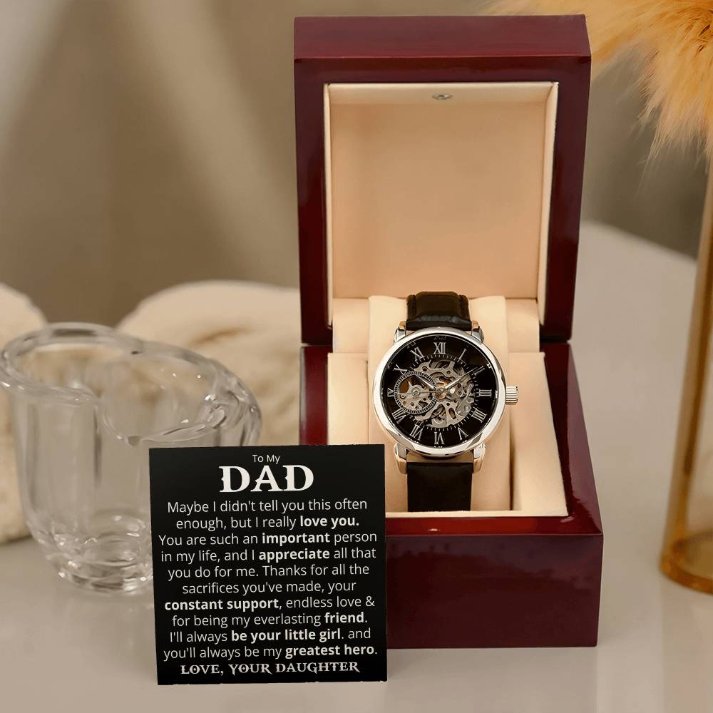 To My Dad - I Really Love You - Openwork Watch