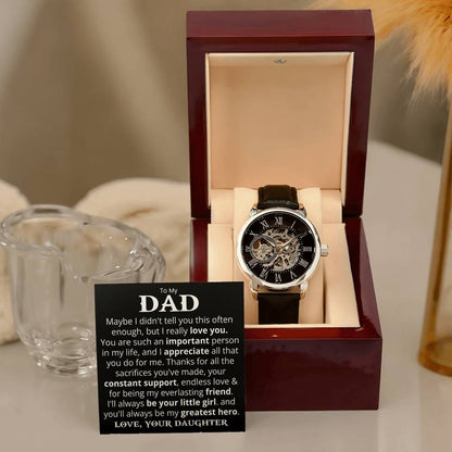 To My Dad - I Really Love You - Openwork Watch