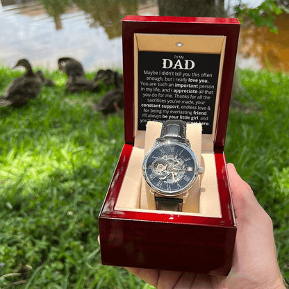 To My Dad - I Really Love You - Openwork Watch