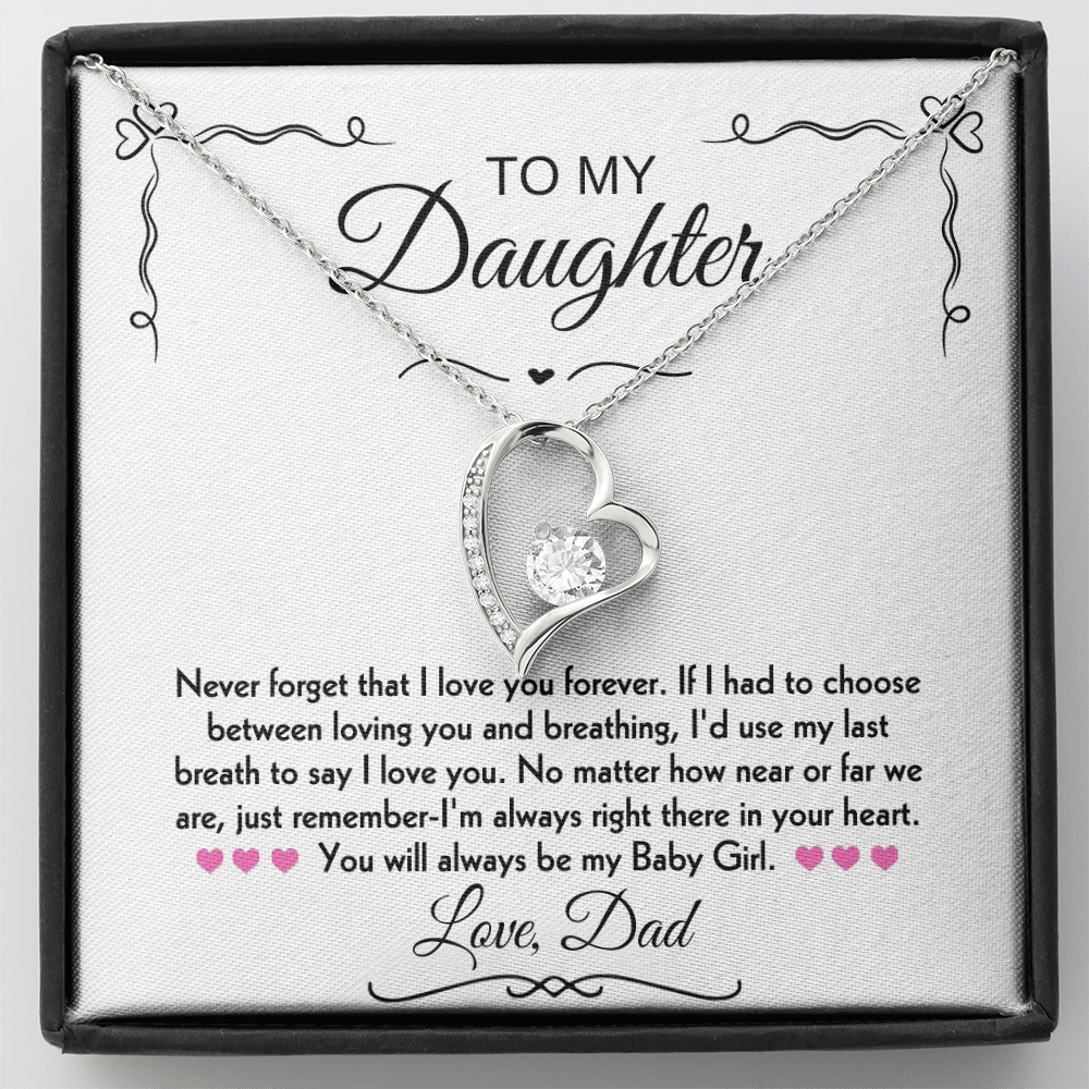 To My Daughter Forever Love Necklace Gift Set From Dad