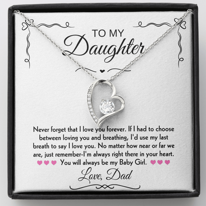 To My Daughter Forever Love Necklace Gift Set From Dad