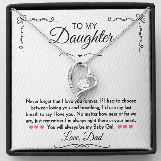 To My Daughter Forever Love Necklace Gift Set From Dad