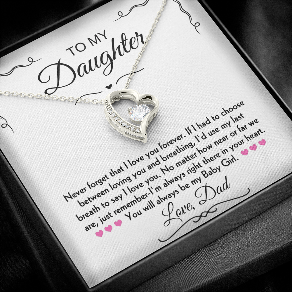 To My Daughter Forever Love Necklace Gift Set From Dad