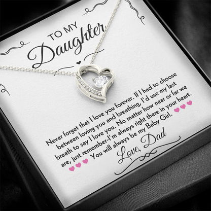 To My Daughter Forever Love Necklace Gift Set From Dad