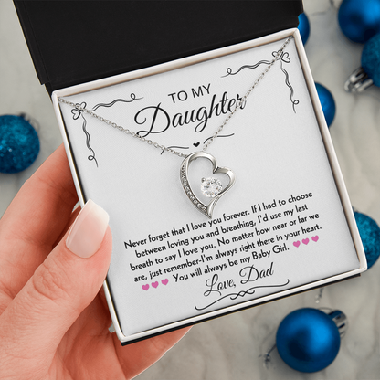 To My Daughter Forever Love Necklace Gift Set From Dad